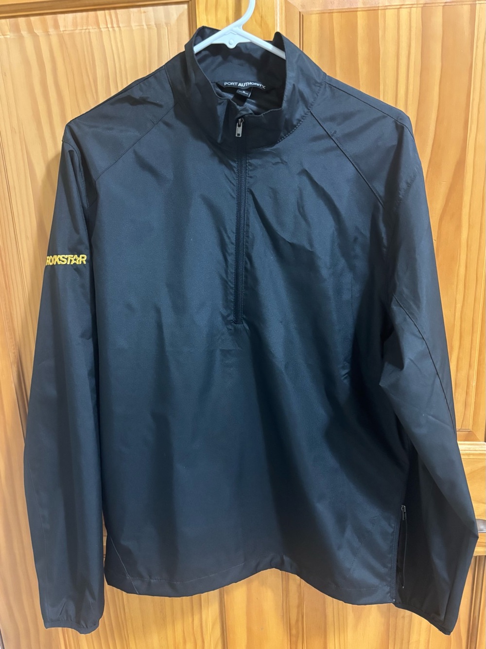 Rockstar Logo Port Authority Men's Zephyr Black Lightweight Half-Zip Jacket S